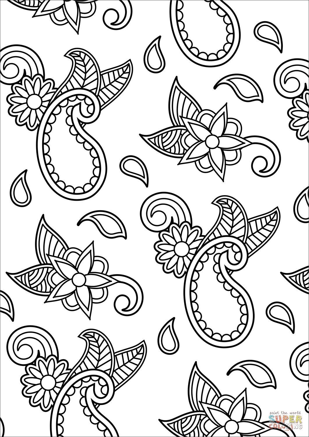 Paisley Pattern coloring page | Free Printable Coloring Pages