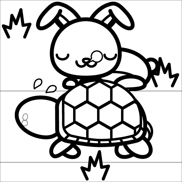 おしゃれ 亀 イラスト 白黒 シモネタ
