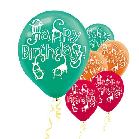 Jungle Animals Printed Latex Balloons - 6 ct