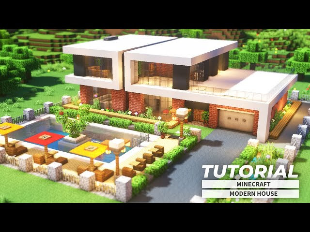 マインクラフト オシャレな豪邸の作り方 現代モダン建築 マインクラフト 動画まとめ