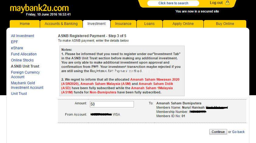 Cara Transfer Duit Ke Akaun ASNB Melalui Maybank2u ...