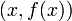 \left(x,f(x)\right)\,
