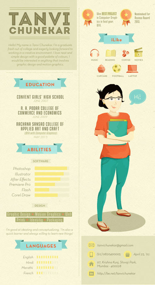 50 Simple & Creative Resume (CV) Design Ideas / Examples ...