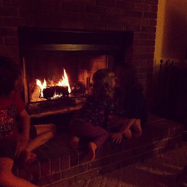 A warm fire and kisses