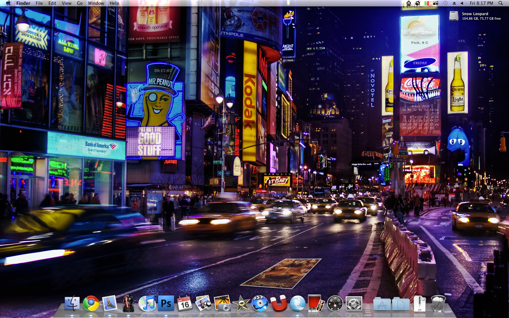 OSX with interactive wallpaper by ~Dannydeman on deviantART