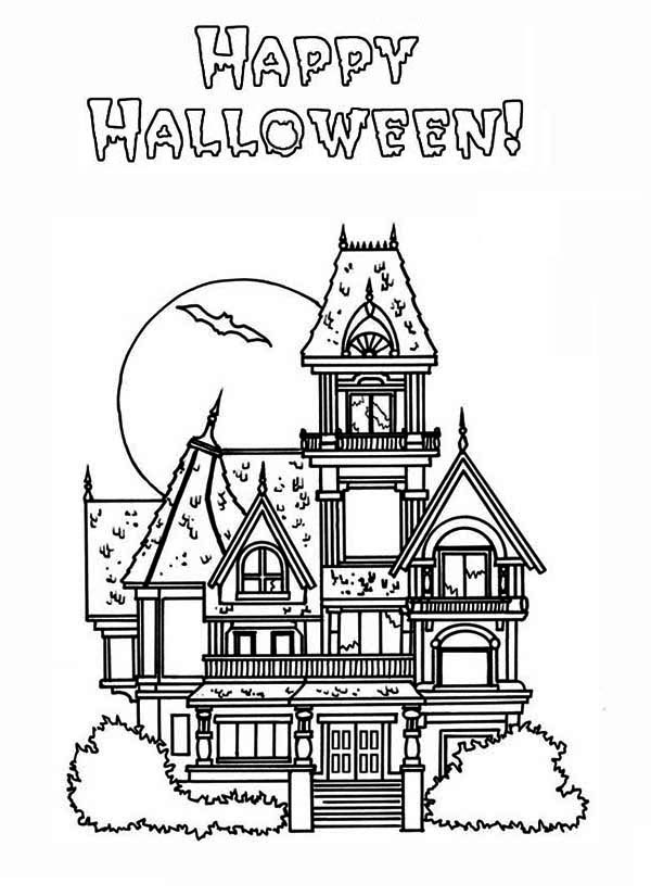 Free Halloween Coloring Pages Haunted House Download Free Clip