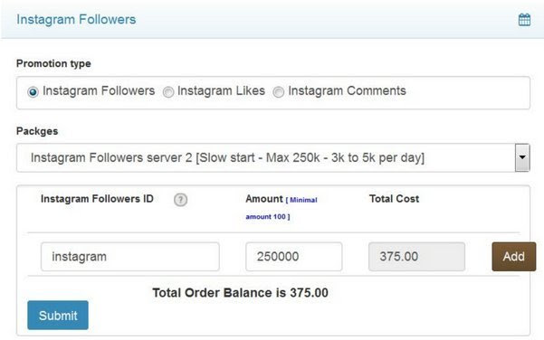 Instagram followers server