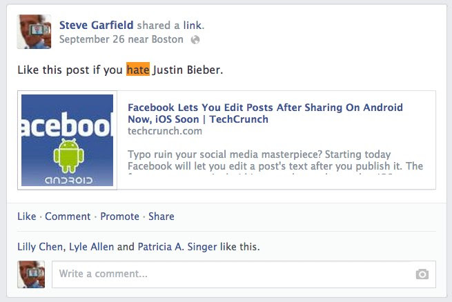 Facebook: Edit Posts