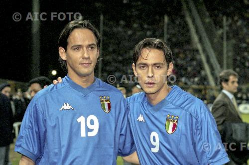 Italy 2000 Uefa European Championship 2000 Friendly Match Simone Inzaghi Filippo Inzaghi Italy 2000 Uefa European Championship 2000 Friendly Match Granillo Final Match Between Italy 2 0 Portugal Reggio Calabria Italy Portrait Italy 2000