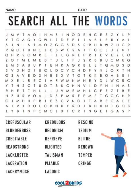  printable hard word search cool2bkids