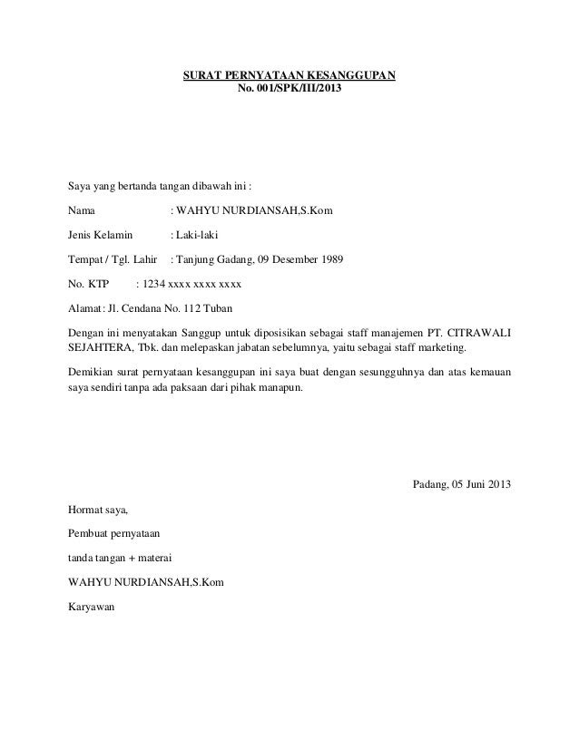 Contoh Surat Keterangan Npwp Pribadi