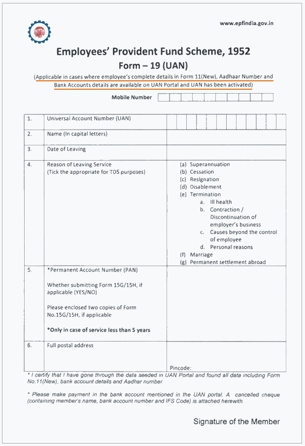 form k for epf Form Rediff  Download Provident Pages 19 Fund
