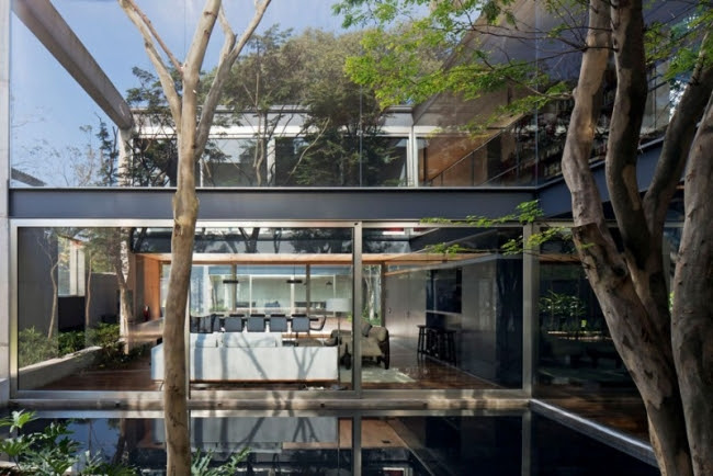 Bacopari residence glazed courtyard Pool Patio