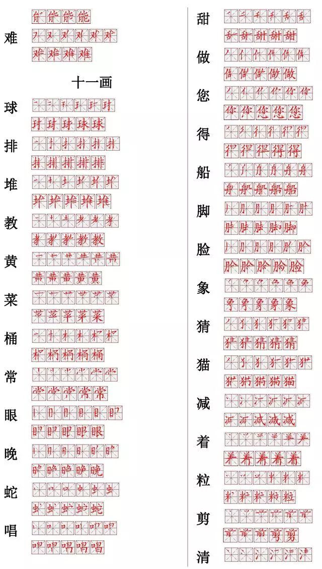 汉字笔画顺序名称表 汉字笔画顺序名称表画法