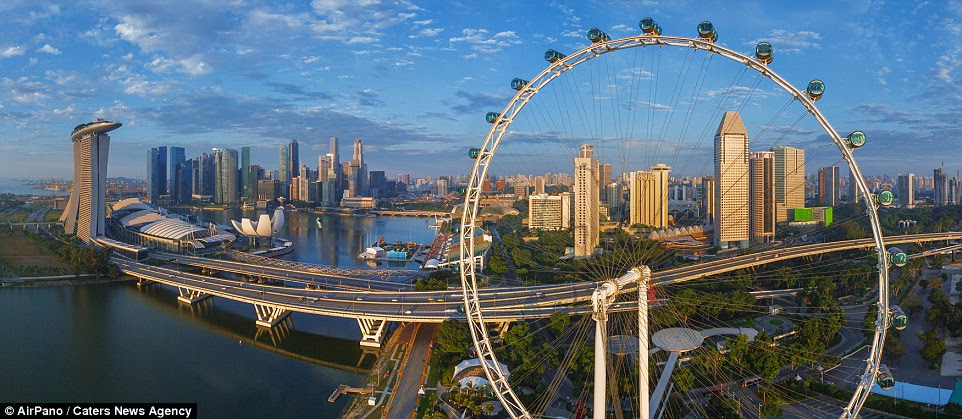 Pictured here is the Singapore Flyer - other city shots include New York, Paris and Barcelona