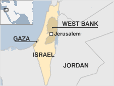 Map of Israel and Palestinian territories