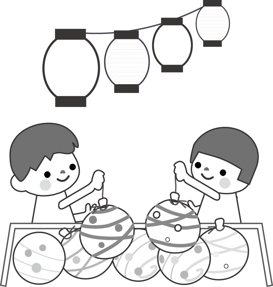 夏まつり ヨーヨー釣りのイラスト 無料イラスト フリー素材