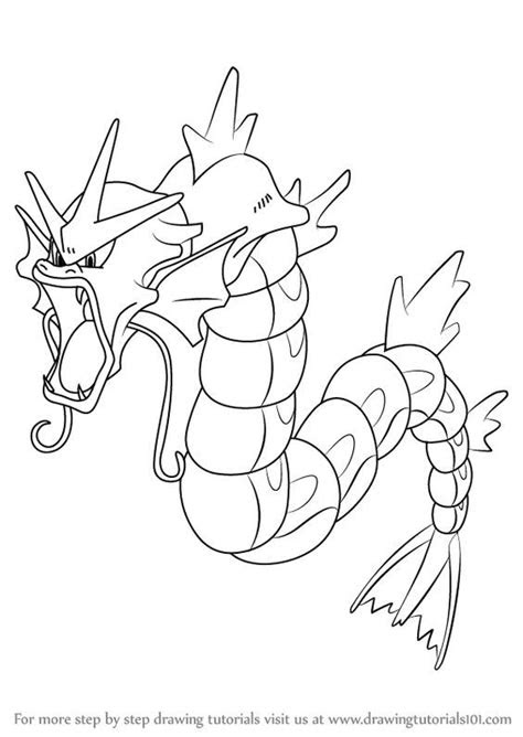 draw gyarados  pokemon drawingtutorialscom