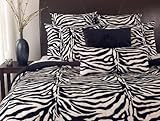 Thro Ltd. Zebra Collection Microluxe King Comforter Set, Black/White
