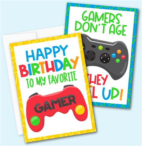  free printable gamer birthday cards happy go lucky free printable