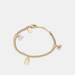SIGNATURE C MIX STRAND BRACELET - COACH f86785 - GOLD/SILVER ROSEGOLD