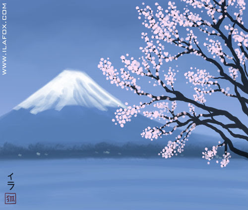 Fujisan, monte Fuji, ilustração by ila fox
