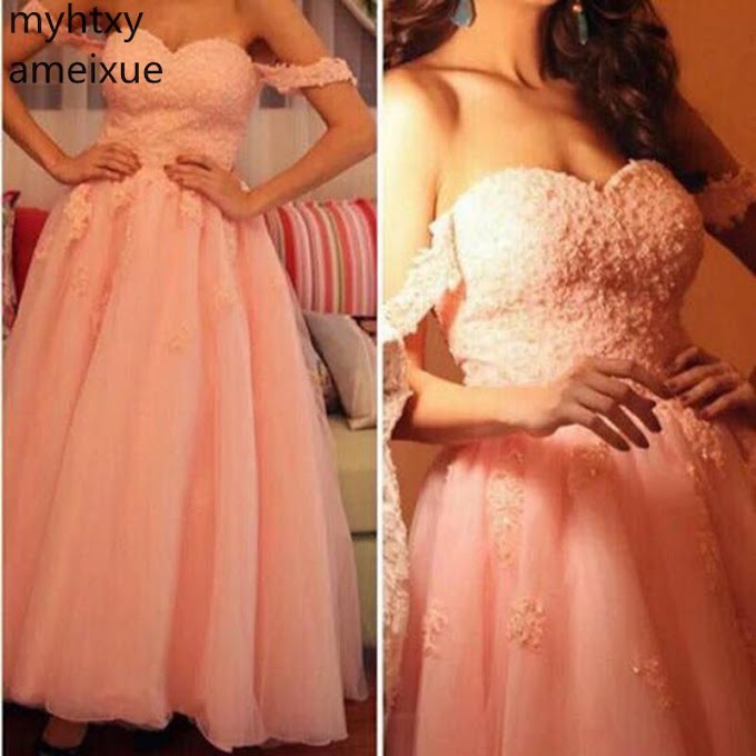 [Review] 2020 New Pink Sexy Tulle Event Dress Plus Size Custom Evening Party Gown Off The Shoulder Lace Beaded Robes De Soiree Longue