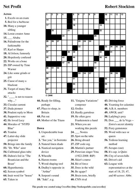 Free printable crossword puzzles for adults easy. free easy printable crossword puzzles for adults 7 best printable