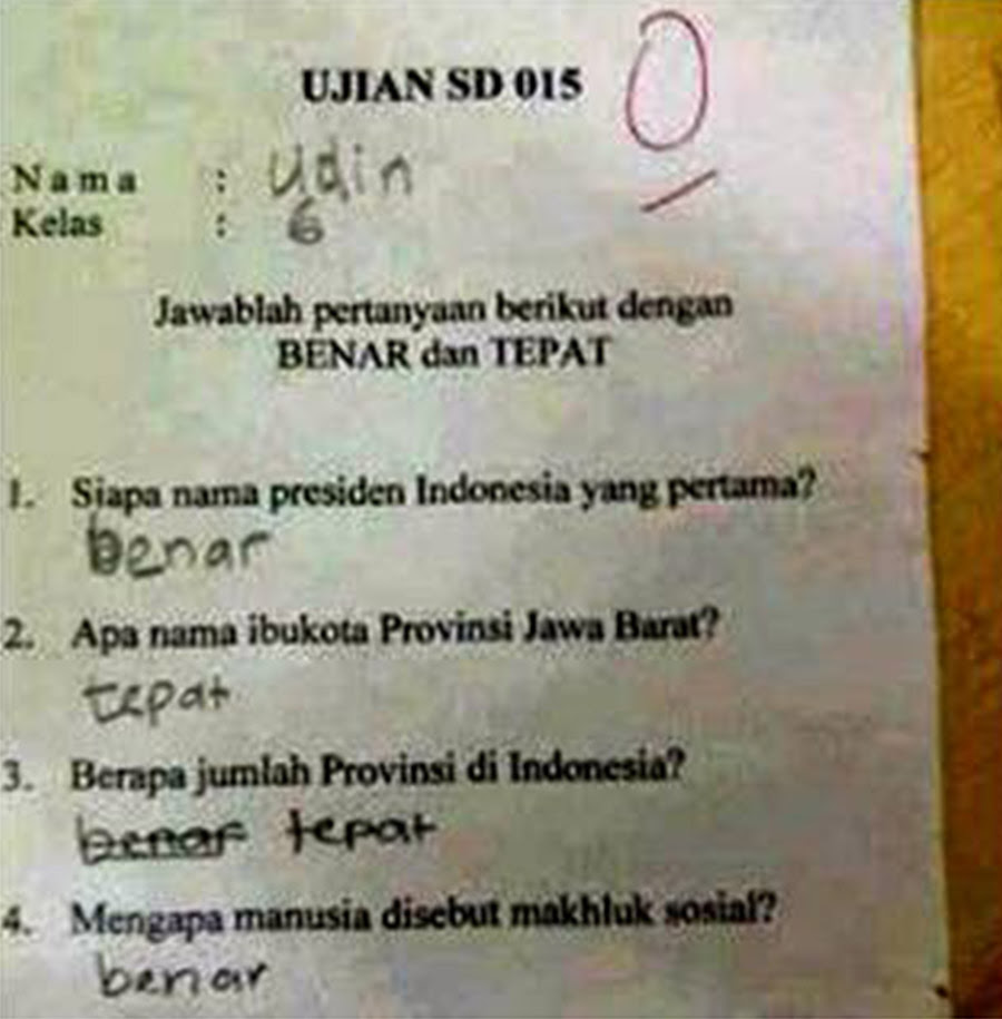 Kumpulan Jawaban Jawaban Soal Ujian Yang Konyol Blog Unik