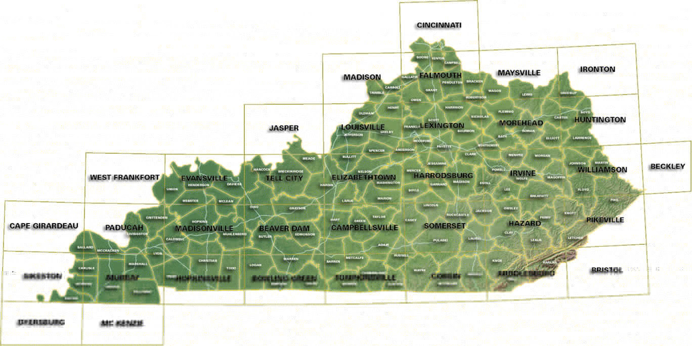 Topographic Maps Of Kentucky Kentucky Raster Graphics Image Download Center