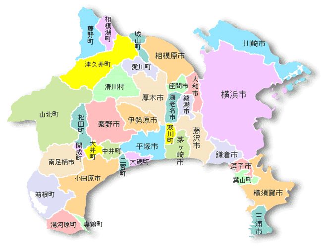 都道府県地図 神奈川県