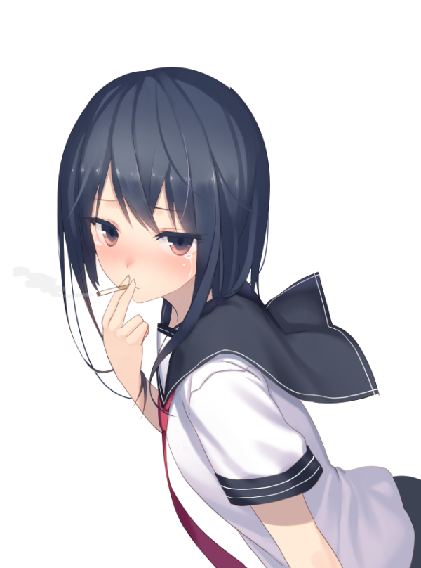 タバコ吸ってる女のイラスト