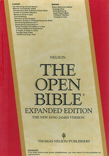 Holy Bible: Open Bible, New King James Version, Black Genuine LeatherFrom Thomas Nelson Inc