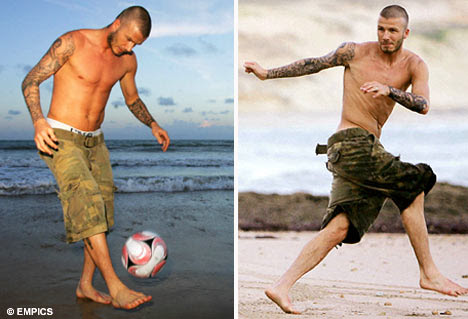 Fancy footwork: The star already has ten tattoos on his back, arms and neck, 