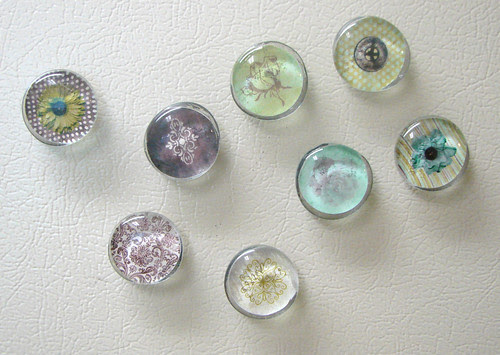 Glass Gem Magnets (Green, Brown, Turquoise)