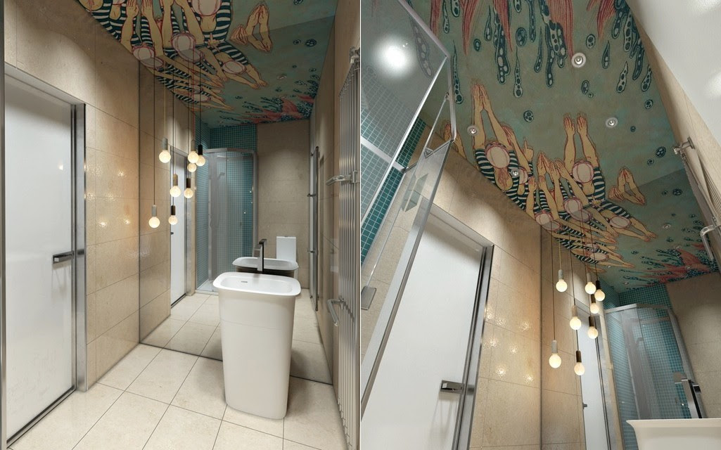 Bathroom Ceiling Art Interior Design Ideas