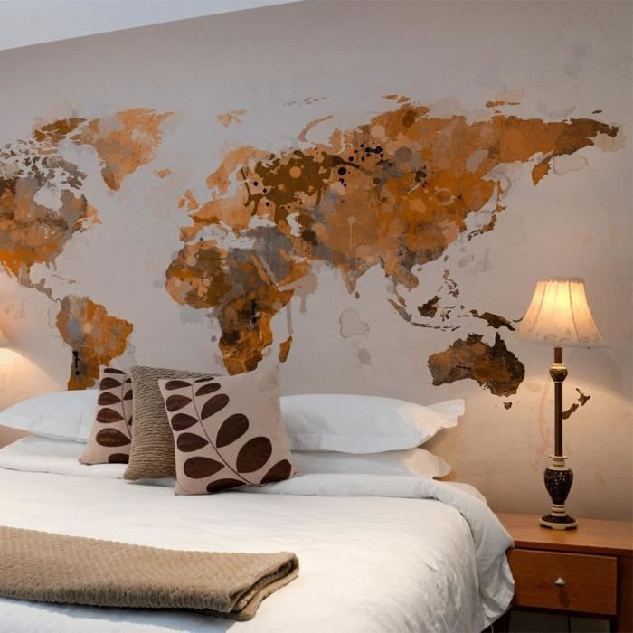 Carte du Monde - Vintage - Antique - 100x140cm - AFFICHE ...