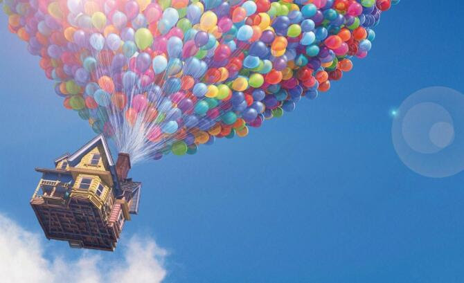  rumah  terbang seperti di  film  animasi up  yang bisa terbang 