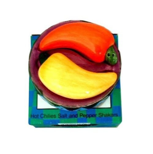 Hot Chilies Salt and Pepper Shakers 3 Piece Set
