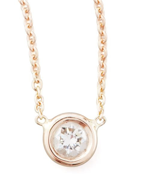 Shop for effy jewelry blue topaz station necklace with diamonds in 14k white gold, twc. Lyst - Roberto coin Rose Gold Diamond Pendant Necklace in Pink