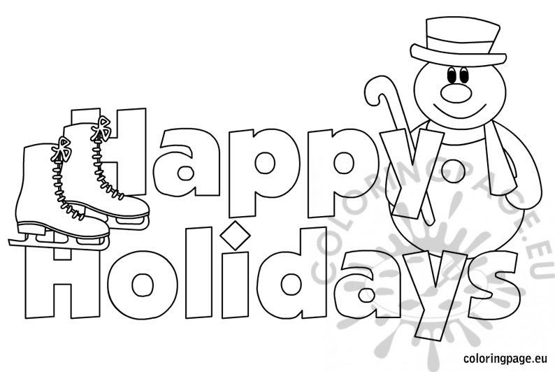 Download Happy Holidays images - Coloring Page