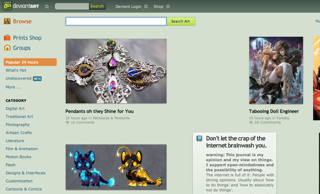 deviantart social network designers artists