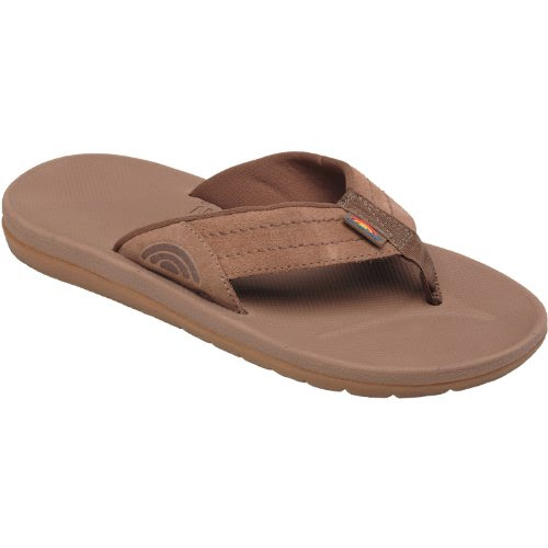 men's flip flops: Men's Rainbow Sandals;Mens Molded Rubber - Brown 12