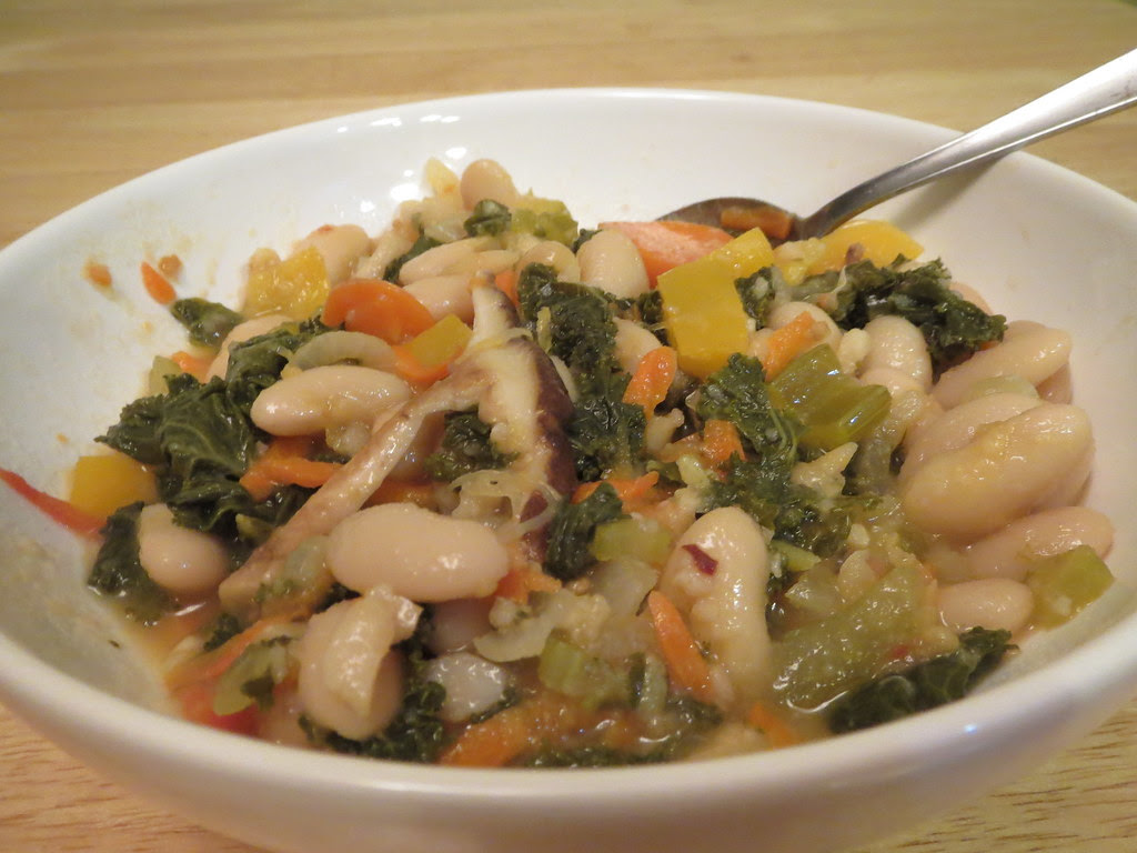 Lemony Beans and Greens Soup with Pesto