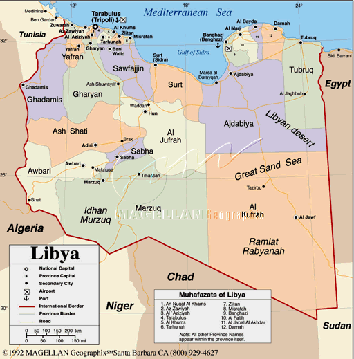 Cartina Politica Della Libia
