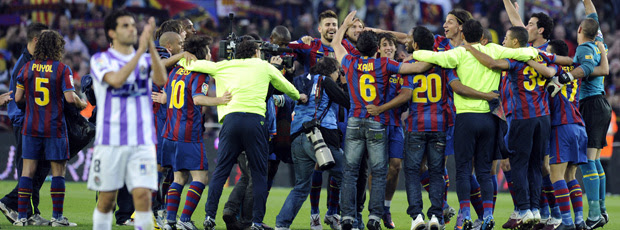 barcelona comemora o título espanhol