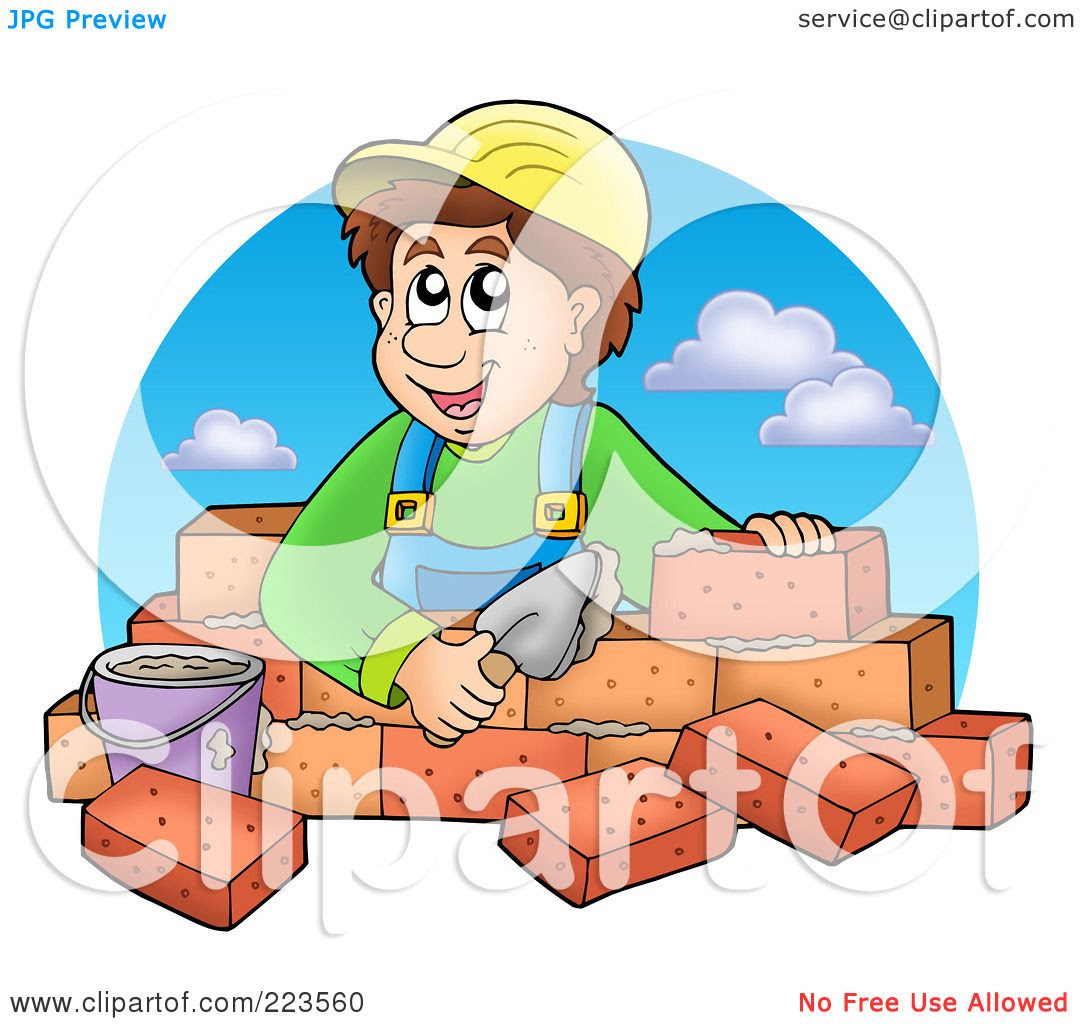 Download Royalty-Free (RF) Clipart Illustration of a Bricklayer ...