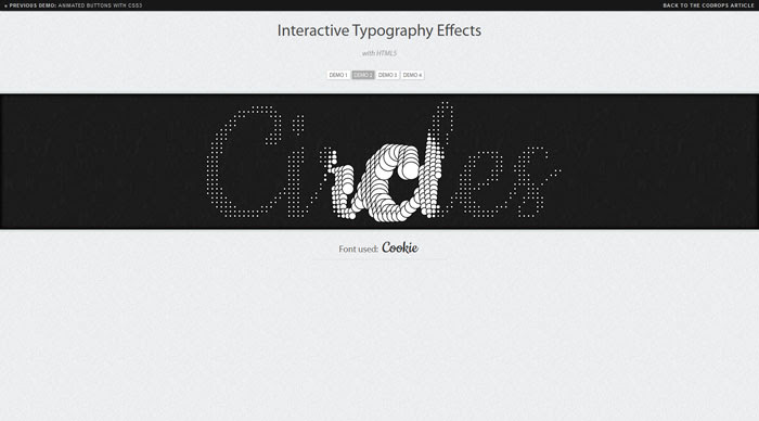 Interactive Typography Effects