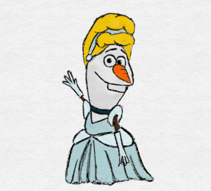 ディズニープリンセスになったオラフがゆる可愛い アナと雪の女王
