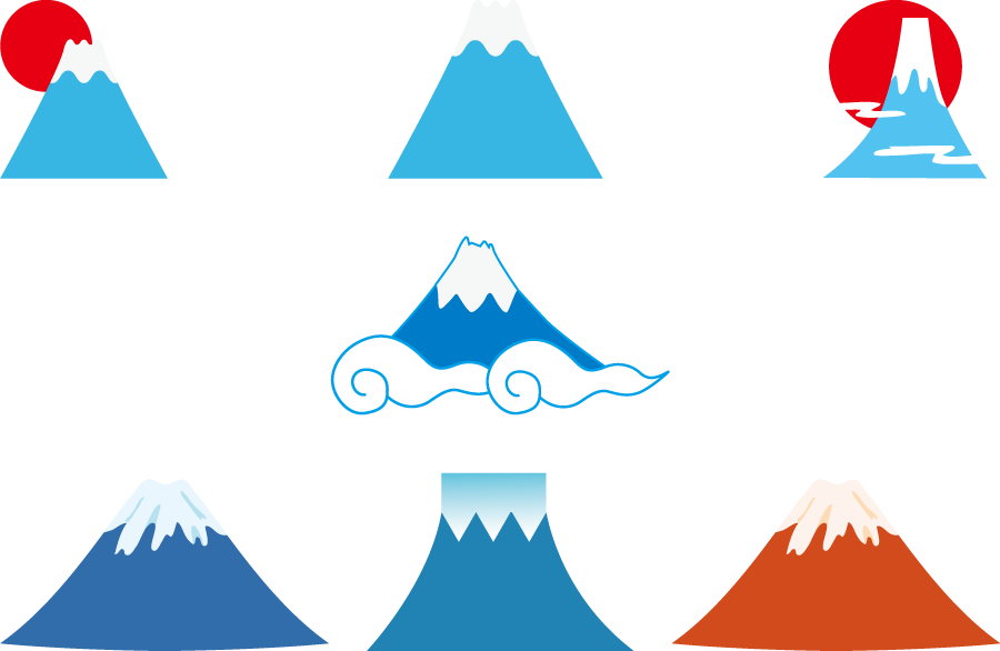 フリーイラスト 7種類の富士山のセットでアハ体験 Gahag 著作権フリー写真 イラスト素材集